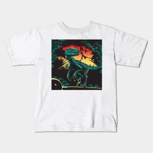 Dinosaur at night Kids T-Shirt